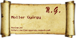 Moller György névjegykártya