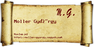 Moller György névjegykártya